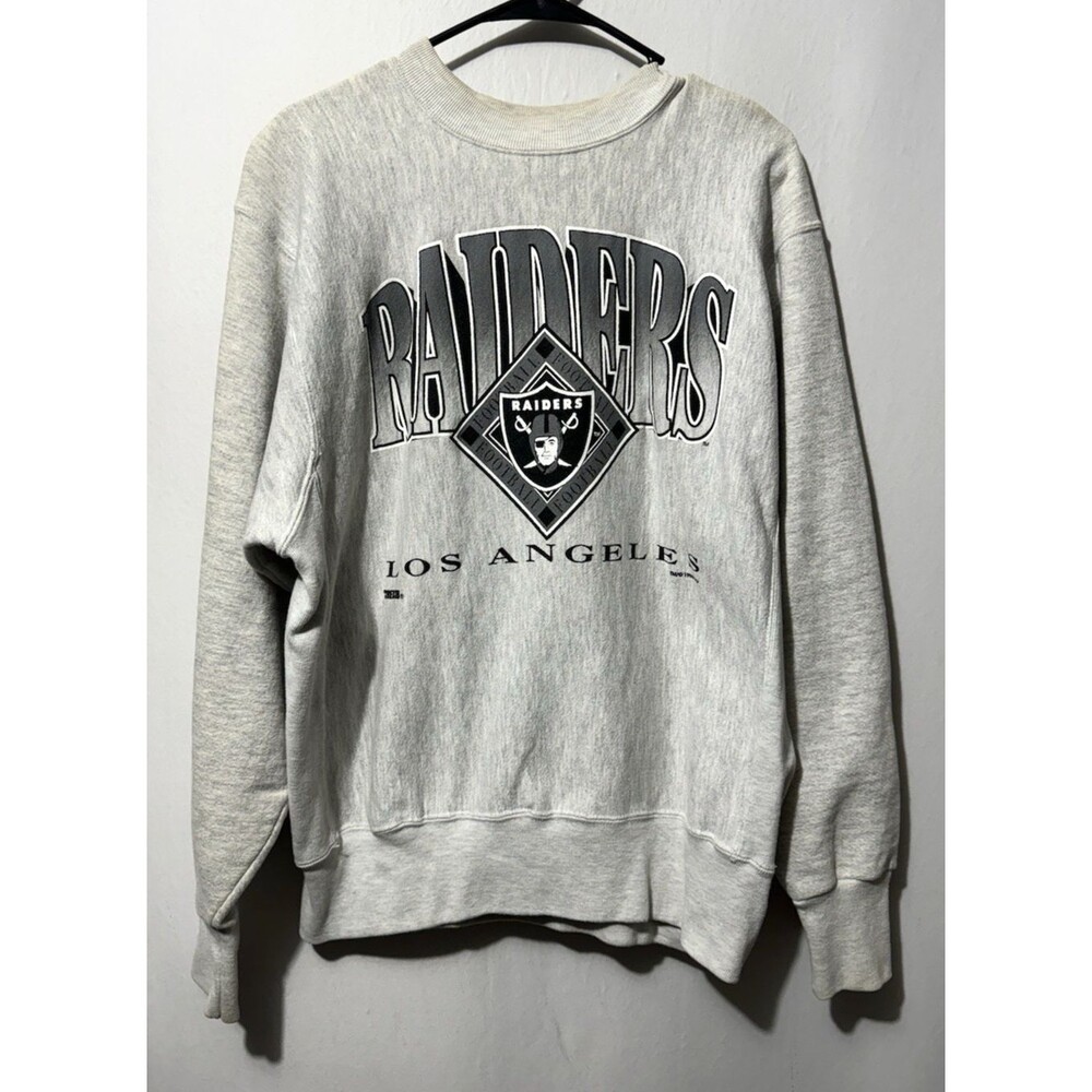 Vintage 90s Trench Ultra Los Angeles Raiders Crewneck Mens L Sweatshirt Gray USA